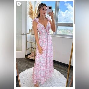 Ania boutique love garden maxi dress. LoveShackFancy vibes. From Miami boutique